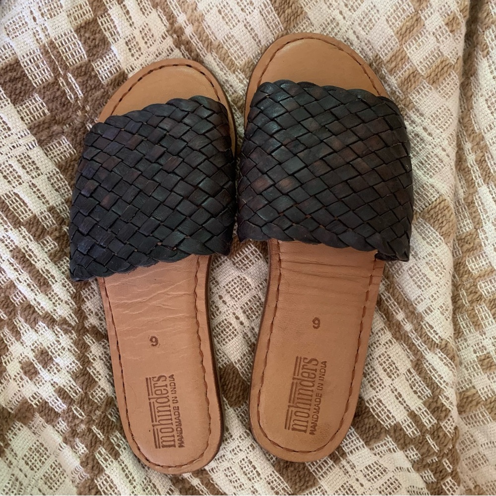 Mohinders Black Woven Slide Sandals